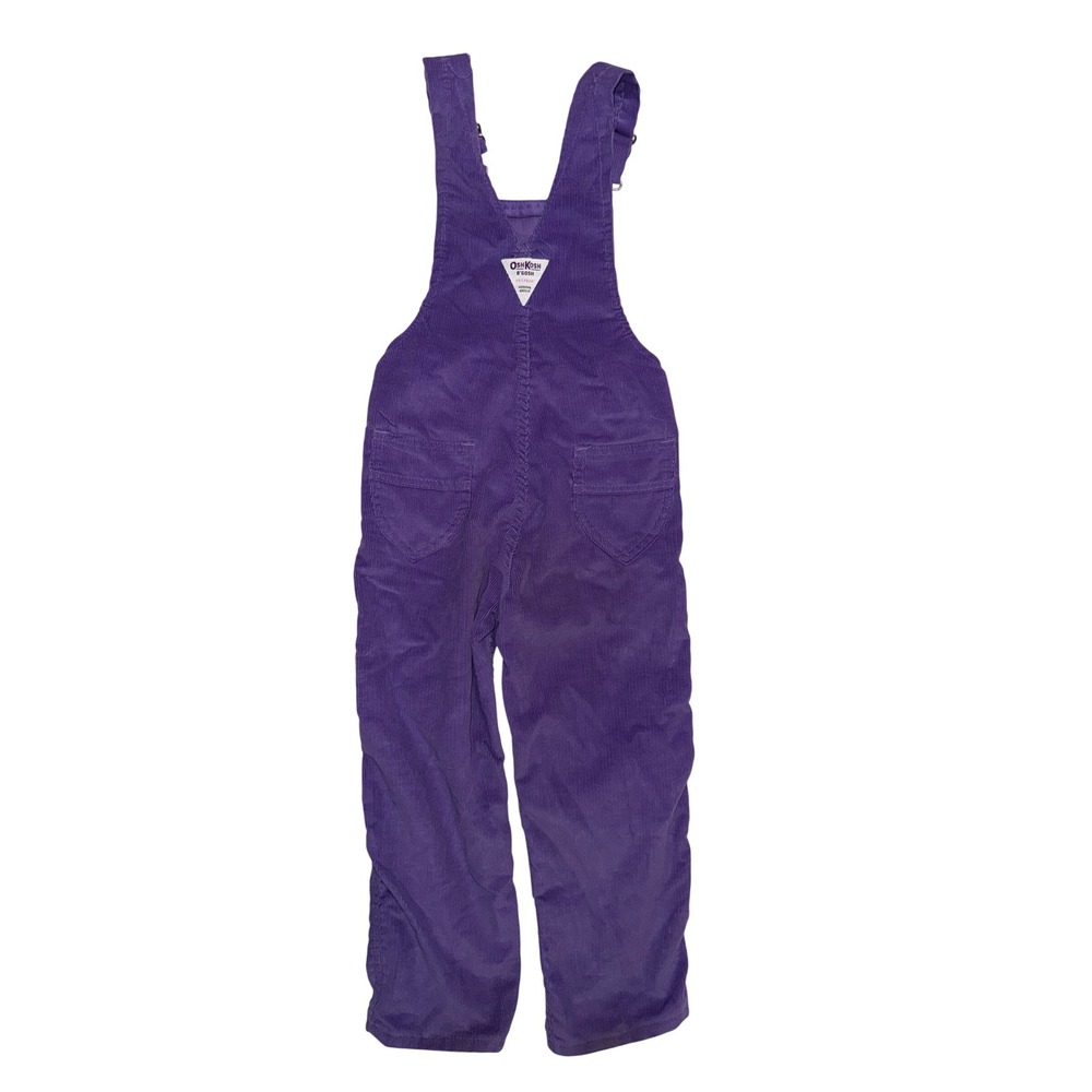 Vtg OshKosh B'Gosh Girls Purple Corduroy Overalls Embroidered Blouse Set Size 5 - Picture 2 of 5